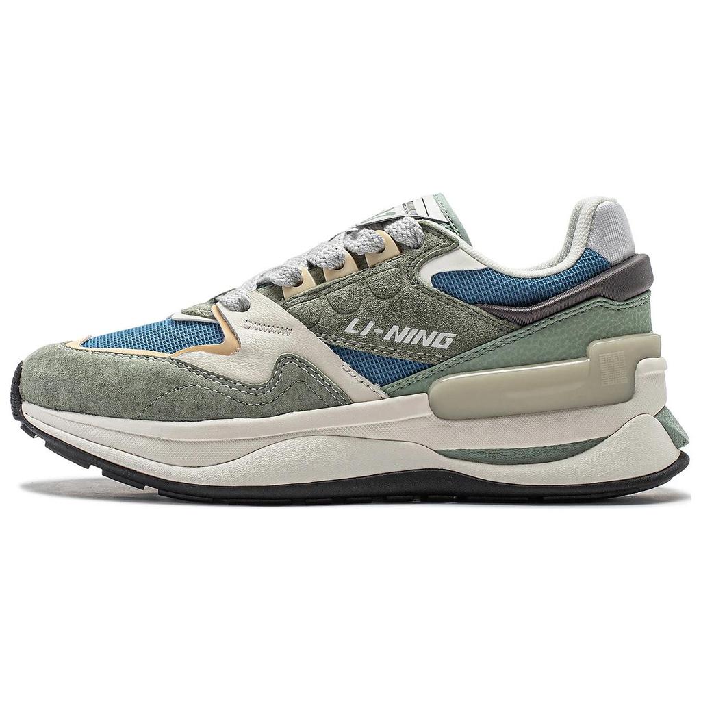 Li-Ning Comfortable Versatile Shock Absorbing Non-Slip Low-Top Casual Shoes Women sneakers Green Blue White AGCU062-3