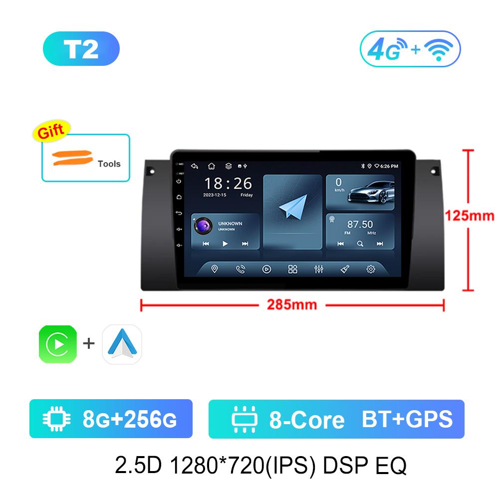 9 Inch Android OS Carplay Car Radio Multimedia Player for BMW E53 X5 2000 - 2007 GPS Navi WiFi IPS Touch Screen DSP Stereo 4G BT