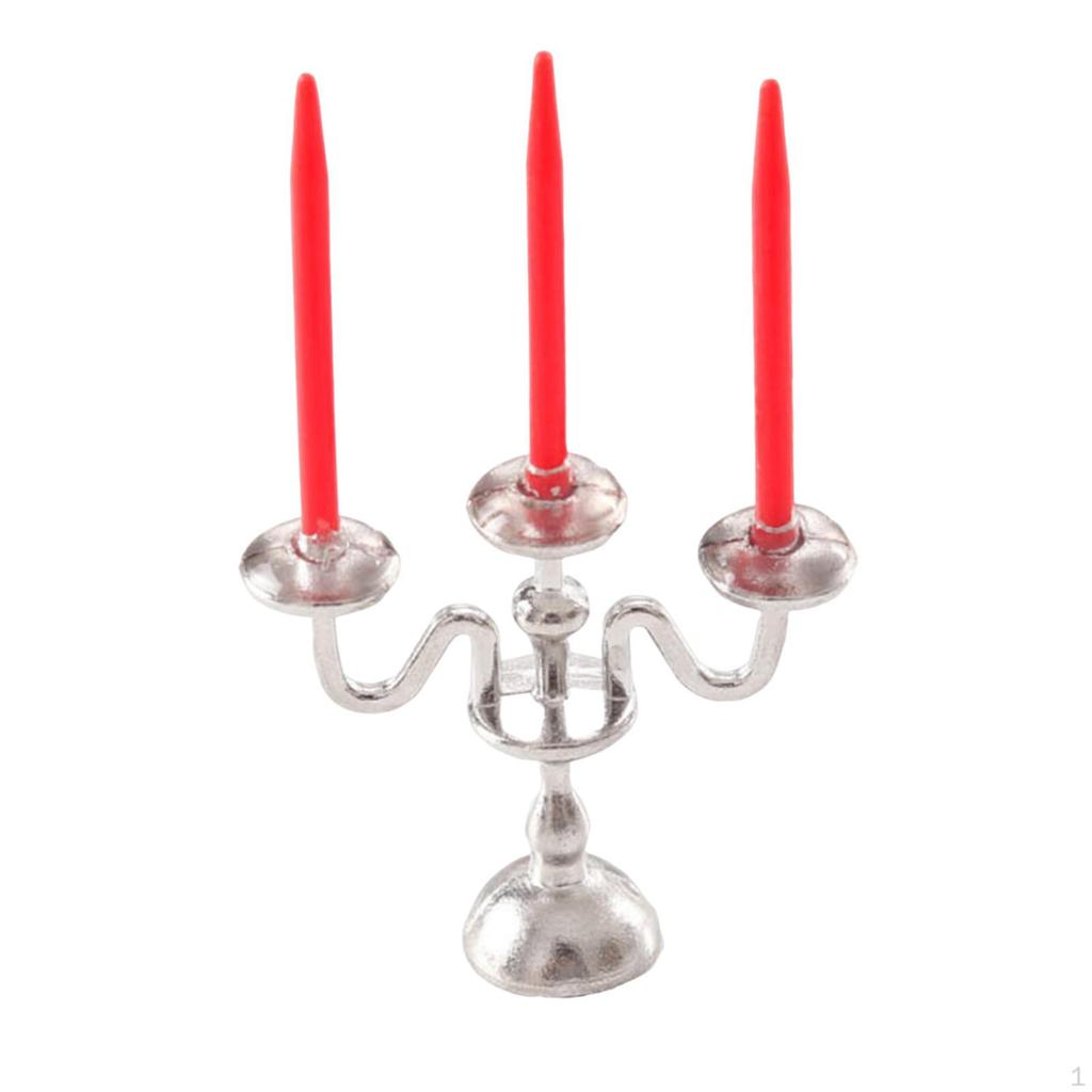 1/12 Dollhouse Candle Holder Doll House Candlestick Ornament Cute Miniature Model for Cabinet Table