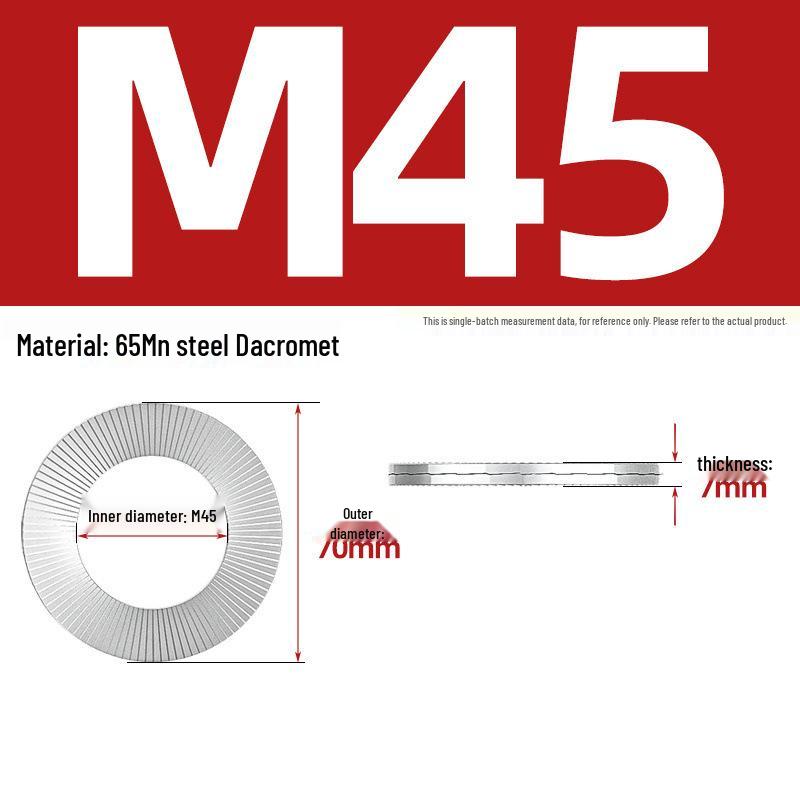 DIN25201 304 Stainless Steel Self-Locking Double Stack Washer, 65Mn Manganese Anti-Loosening, Double-Sided Tooth Layer.
