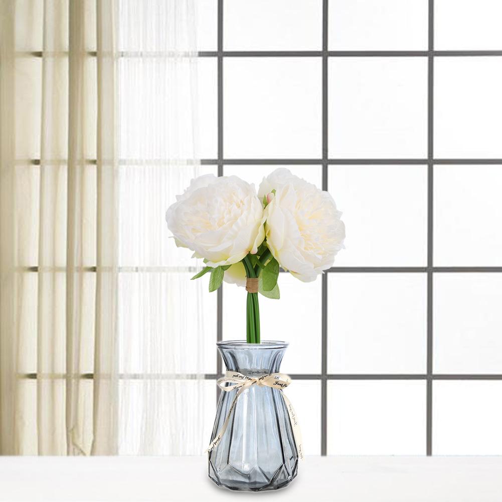 Artificial Flower Peony Fake Peony Artificial Peony Silk Peony Wedding Bouquet(White)