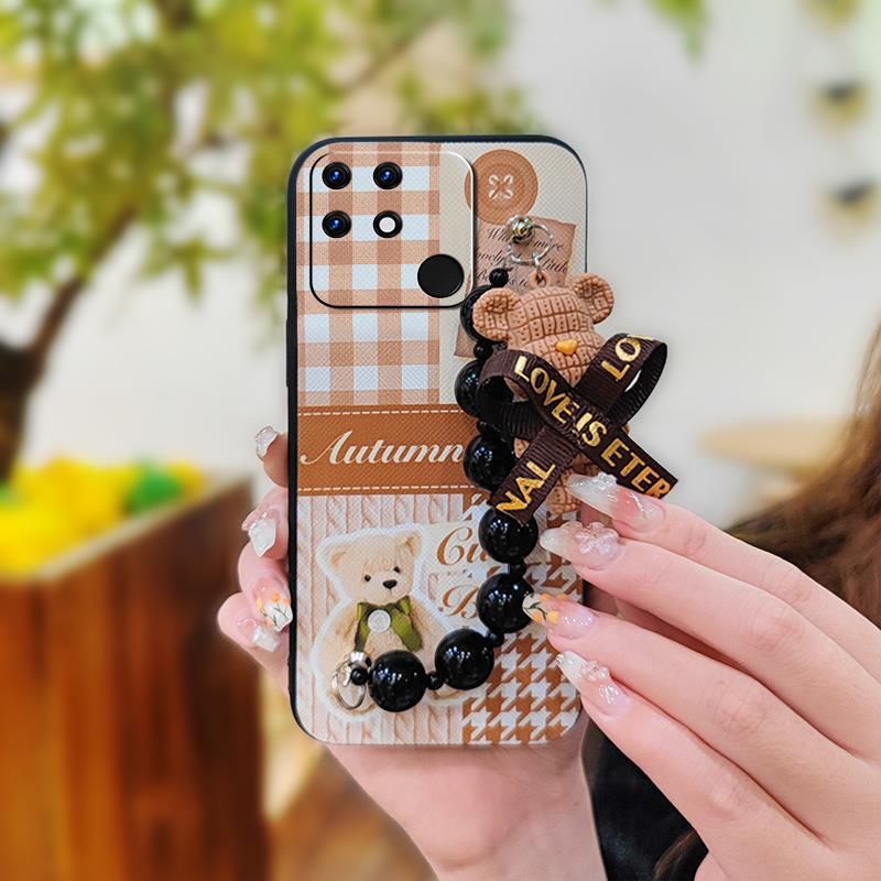Anti-knock Cute Phone Case For OPPO Realme Narzo 50A Silicone Black Pearl Pendant Dirt-resistant Skin-friendly Feel