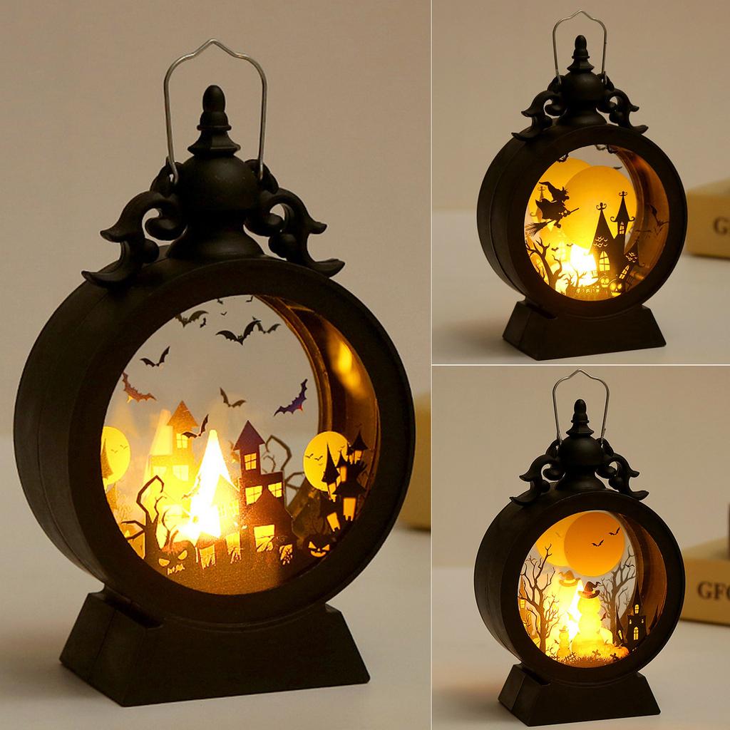 Halloween Decorative Wind Cross Border Retro Round Handheld Horselight