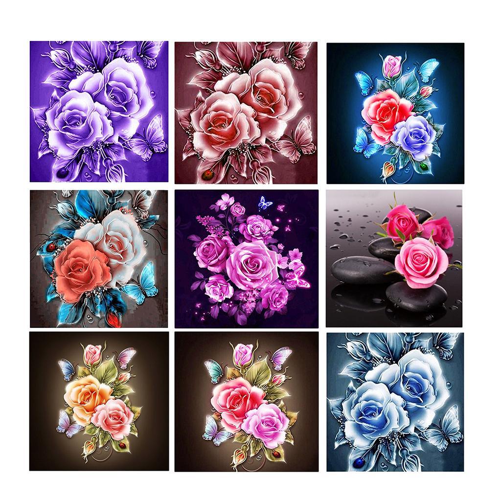 Rose Rhinestone Picture of Crystal Embroidery x30cm