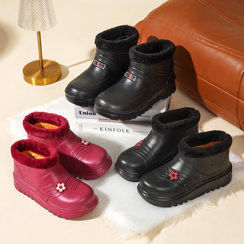 Fleece-Lined Waterproof Snow and Rain Boots for Men and Women - Warm, All-Purpose Footwear for Kitchen and Outdoor Use cm