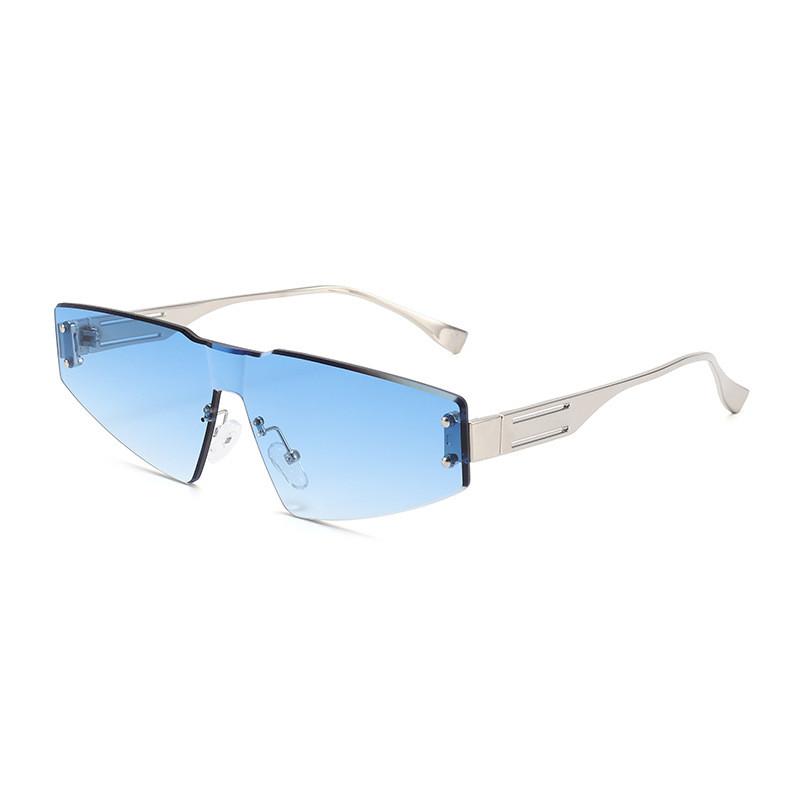 Unisex Geometric Style Pc Frame Sunglasses With Shield Uv Protection For Outdoor Sports And Driving