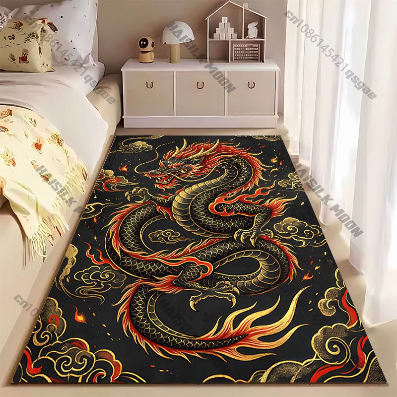 Fiery dragon power and strength carpet Yoga living room room decor children's crawling mat doormat area rug games mat