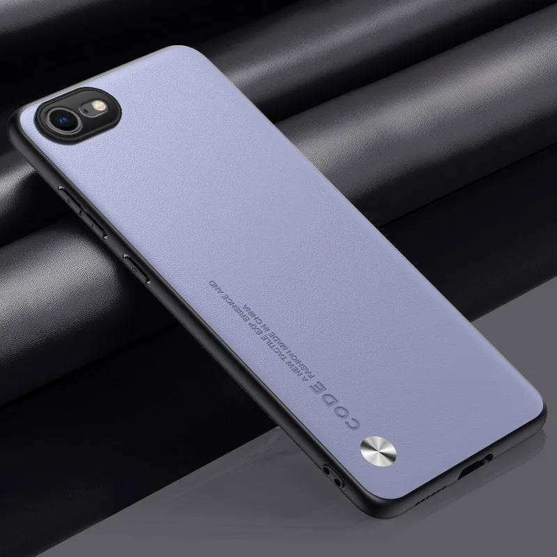 For Iphone 16E 16 E Case Plain PU Leather Silicone TPU Protection Cover for Iphone SE 4 2025 SE4 Shockproof Soft Frame Bumper