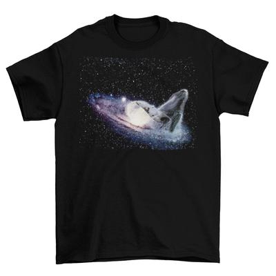 Weltraum Wal T-Shirt Unisex Erwachsene Lustig Größen Baumwolle Galaxie Schwertwal Orca Neu