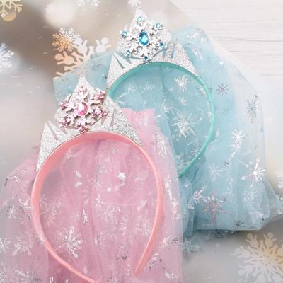 Headband Magic Wand Frozen Princess Series Jewelry Fashion Veil Crown Headband Girls Kids Birthday Gifts