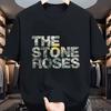 Men'S The Stone Roses Logo T-and Kids Tshirt Iconic Band Tee Bold White Lettering and Iconic Number 5 Design Black Short Sleeve