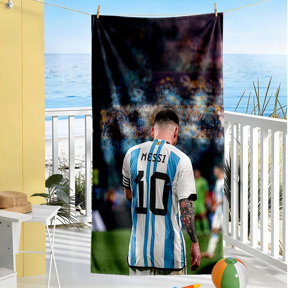 Messi Beach Towel Quick-Dry Soft Microfiber Comfortable Lightweight Perfect for Traveling Yoga Camping and Swimming