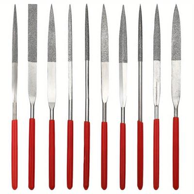 10 ks Súprava diamantových ihlových pilníkov 3x140mm Súprava mini ihlových pilníkov na kameň sklo kov rezbárstvo remeselné ručné náradie Súprava ihlových pilníkov