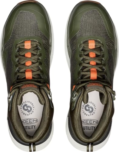 KEEN SYNCHRO MID WP Waterproof Safety Shoes for Men, Forest Night/Gum, Size 27.0 cm
