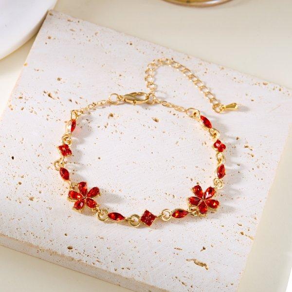 Elegant Crystal Flowers Bracelet For Women Y2K Sweet Moon Cherry Blossom Bow Zircon Bracelets Luxury Designer Jewelry Gift