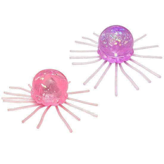 1/2/3Pcs Simulation Jellyfish Squeeze Toy Stress Relief Clear Glitter Jellyfish Sensory Toy Soft Stress Ball Sea Animal Fidget Toy