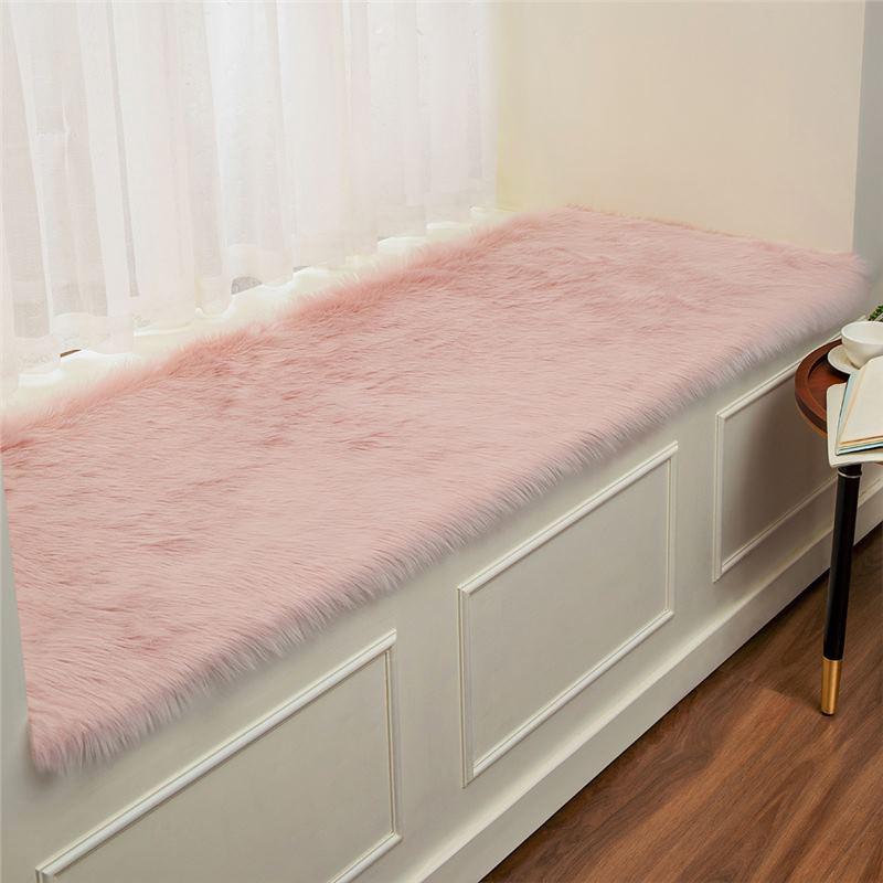 Nordic Faux Wool Plush Window Cushion & Blanket Mat for Bedroom or Balcony