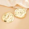 Ingemark Exaggeration Irregular Big Texture Round Stud Earrings Women Minimalism  Gold Color Metal Piercing Earring New Jewelry