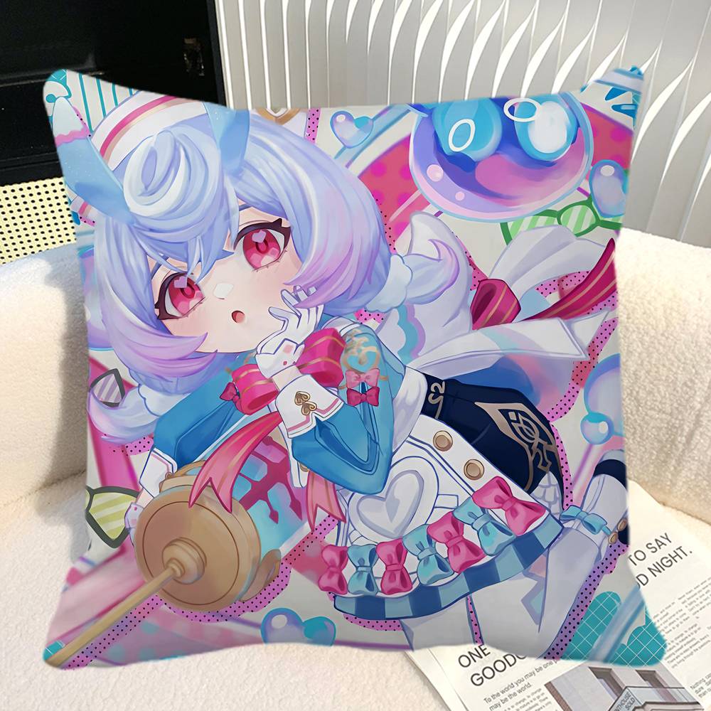Game Genshin Impact Sigewinne Pillow Case Square Pillow Bedroom Sofa Leisure Comfort Cushion Car Home Decoration