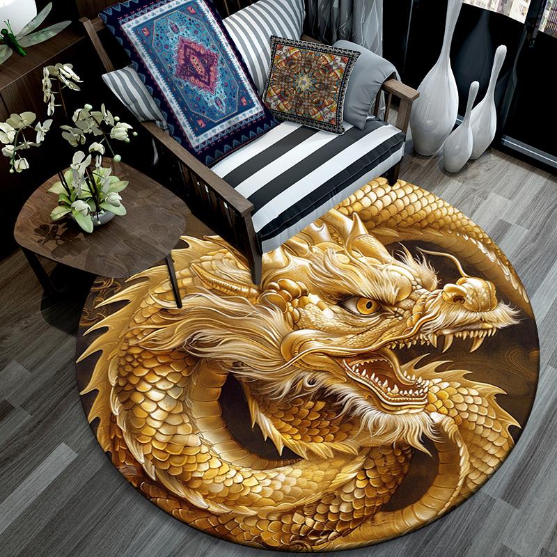 Cartoon Print Round Area Rug,Carpet Rug for Living Room Bedroom Sofa Playroom Decor,Non-slip Floor Mat