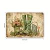 Vintage Metal Tin Sign, Garden Tools with Rubber Boots, 8x12 Inch Wall Decor for Gardeners