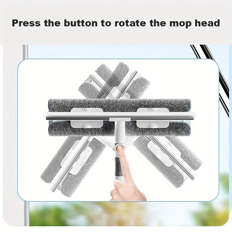 2-in-1 Glass Wiper, Multi-Functional Plastic & Stainless Steel Window Cleaning Tool, for Bathroom, Outdoor, Wall, Floor