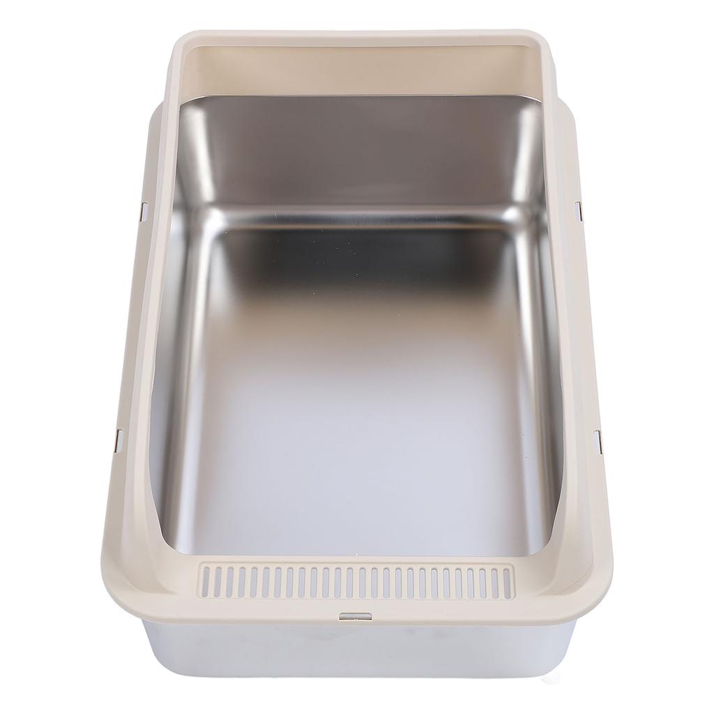 Stainless Steel Cat Litter Box Odor Control High Sides Metal Litter Box Anti Urine Leakage Easy