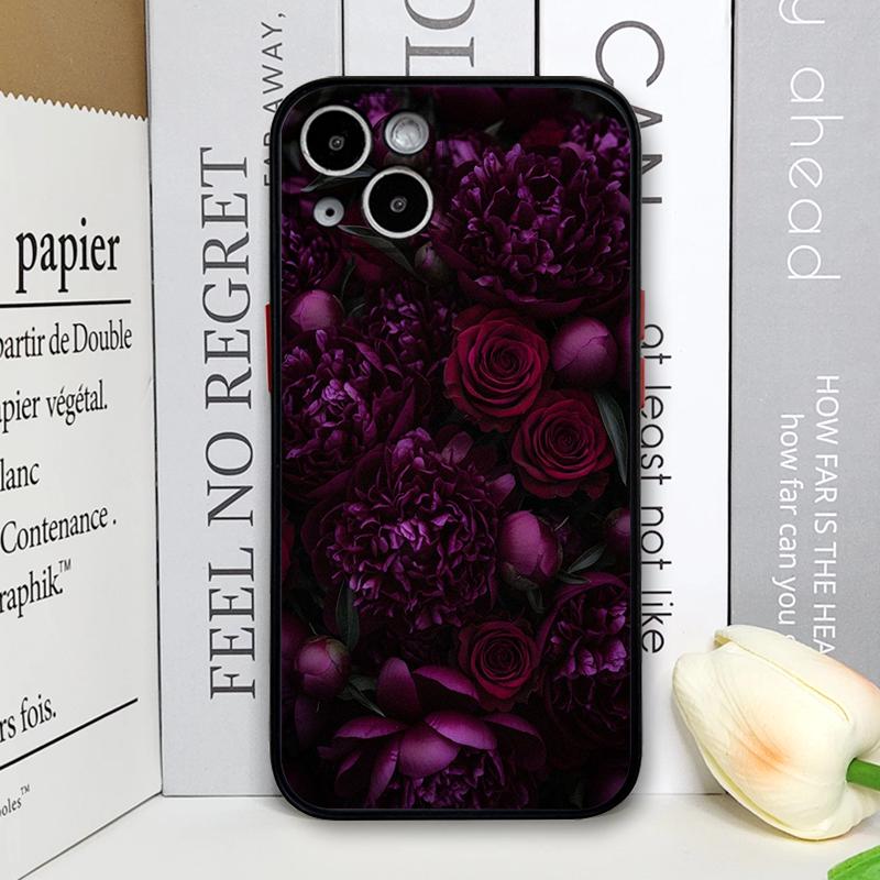 Stylish Black Rose Deep Purple Flower Phone Case for Samsung Galaxy S26 S25 S24 S24+ S23 Ultra S22 Plus S21 FE S20 Floral Cover