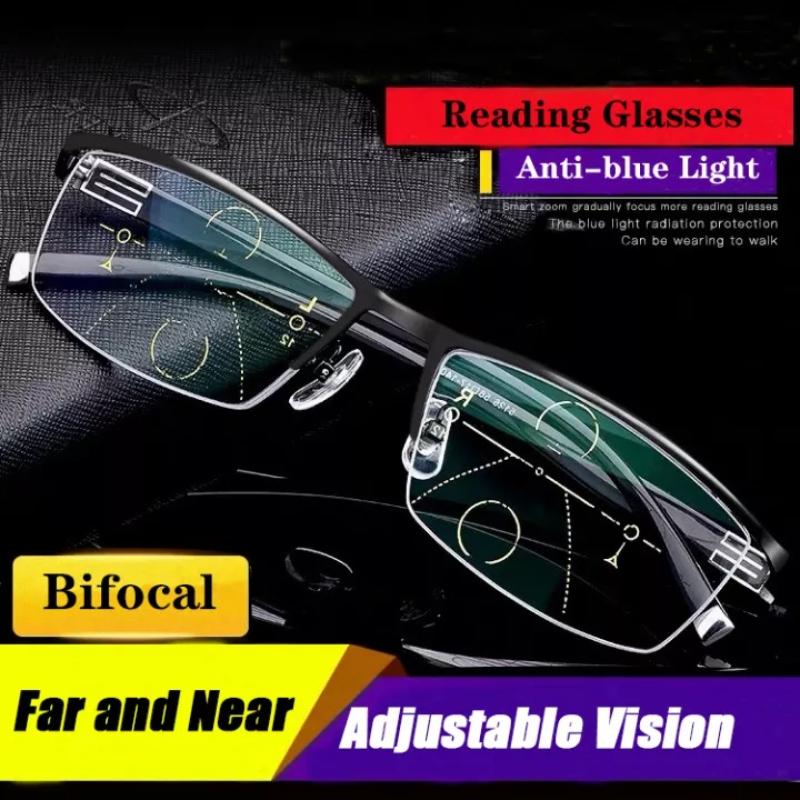 Smart Zoom Reading Glasses Anti Blue Light For Women Men See Far And Near Eyewear Spectacles