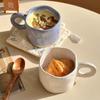 1pc Creative Korean-Style Irregular Ceramic Mug  Kitchen Drinkware Ceramic Coffee Mugmilk Coffee Dessert Cup, Breakfast Cup