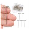 50/100Pcs 27/32/38/45/51MM T Pin Needles Wig Making T Pins for Blocking Knitting Assorted Sizes T-Pins Stainless Steel