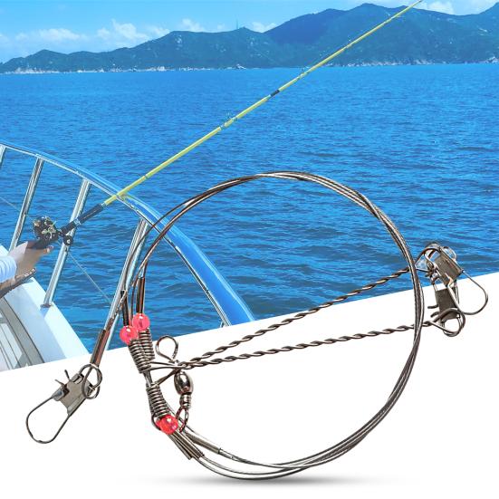 Fishing Rig Non-Deformed Strong Pull Sea Fishing Stainless Steel Fishing Tackle Accessories Wire Trace Leader Rig for Outdoor