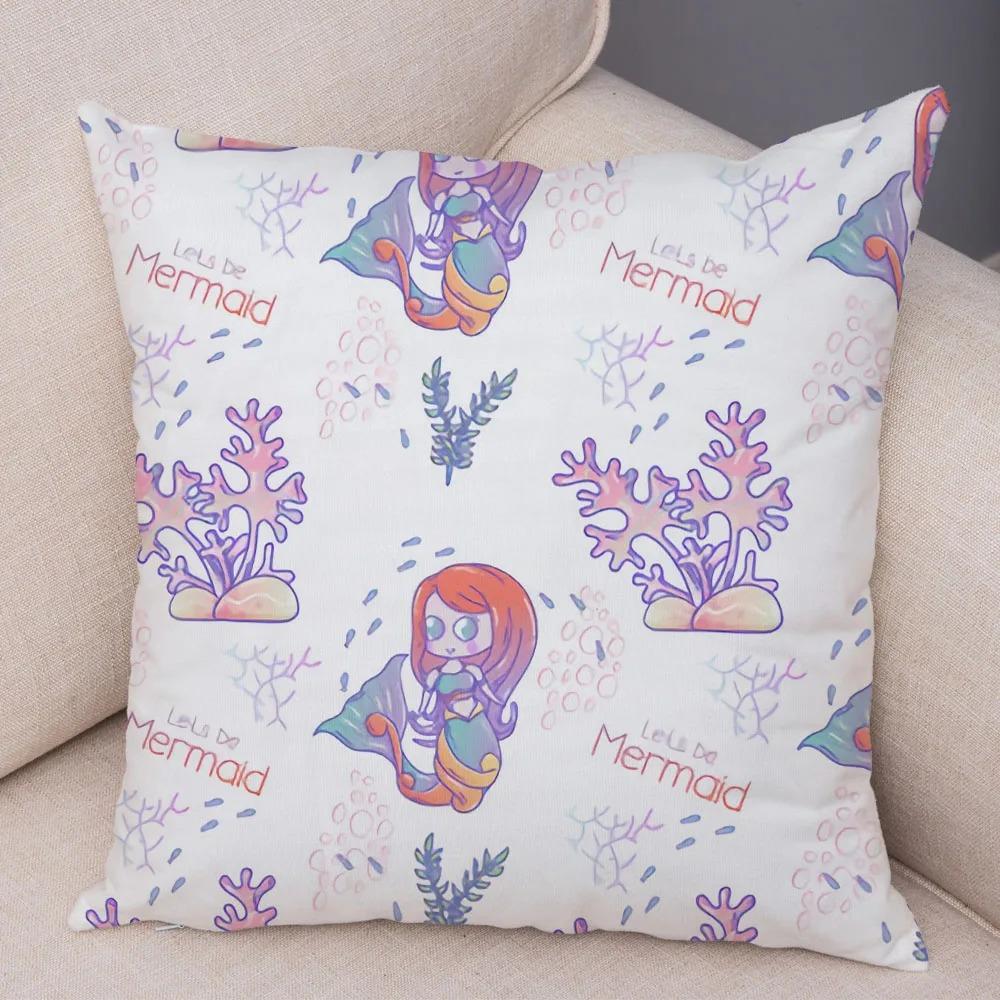 

Taie d Oreiller Décorative en Forme de Sirène Mignonne, Ornements de Bureau, de Salon, de Maison 40x40cm
