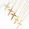 Trendy Full Rhinestone Cross Pendant Necklace Delicate Clavicle Chain Jewelry For Women Fashion Accessory