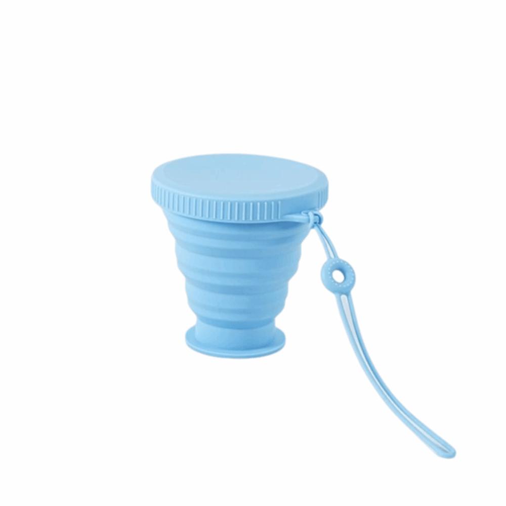 New 220ML Silicone Folding Cup Heat Resistant Portable Drinking Cups With Lid Food Grade Travel Water Cup Travel Use