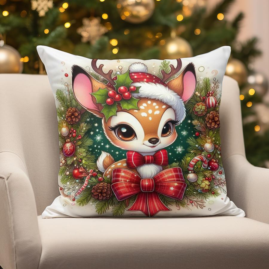 Home Decor Christmas-themed Pillow Designs Suitable For Sofa Bedroom Car Pillow Cover Cushion Rectangular Back Cushion