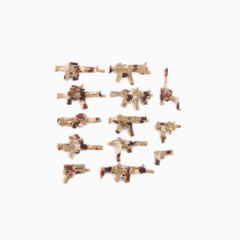 Military WWII Weapons Building Blocks Soldier Figure Toy Gatling M2 Heavy Machine Gun NSV M19 Box Rifle Bullet Chain Mortar K045