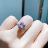 Cross Border Simulation Paraiba Pink Ring Socialite Emerald Square Jewelry