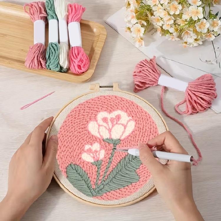Suministros para Manualidades con Punch Needle Con Tela de Algodón Suave Ideal Para Relajación Y Concentración
