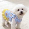 Starfish Pattern Dog Striped Dress Breathable Summer Dog Costume  Spring Summer