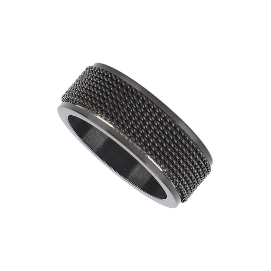 8MM Mens Spinner Ring Noiseless Titanium Steel Cool Anxiety Ring for Anxiety Stress Relieving Black No. 8 57mm 2.2in