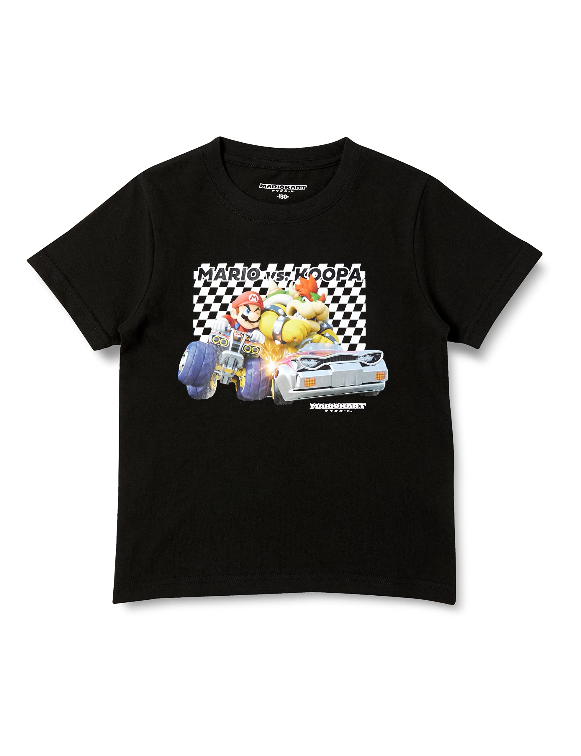 

Mario Kart Short Sleeve Mario Bowser Goods Character Game Kids Black 2 140 [Fine Plus] T-shirt