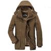 Men's Winter Cotton Coat - Fleece-Lined, Thickened, Mid-Length with Multi-Pockets, Plus Size for Middle-Aged and Elderly