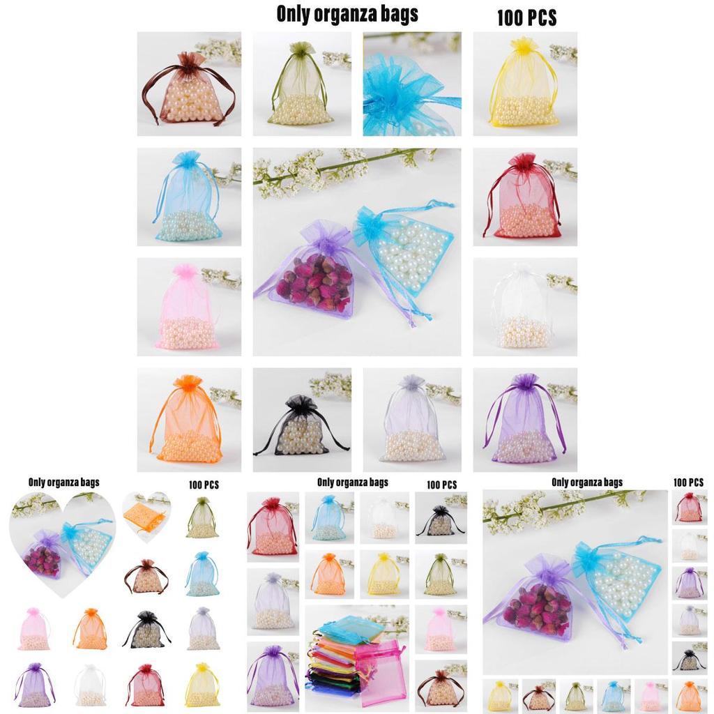Elegante Organzabeutel in 11 Größen, durchsichtig und stilvoll, Süßigkeitenverpackung für Hochzeitsgeschenke
