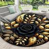 Beautiful Golden Leaves Flannel-printed Round Floor Mats Are Slip-resistant Suitable Living Room Bedroom Terrace Garden Carpets