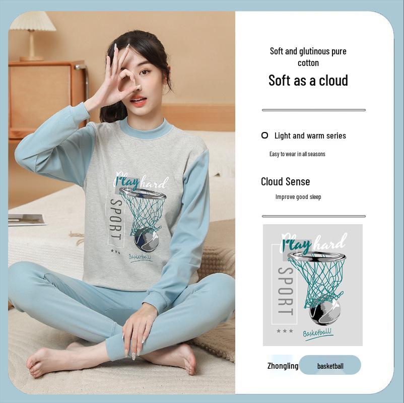 Termounderställ för barn: Bomullsunderställspyjamas för pojkar och flickor för höst och vinter