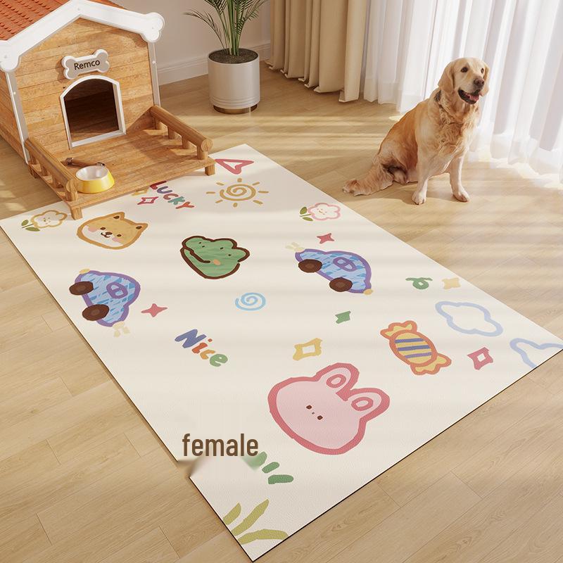 Waterproof Bite-Resistant Pet Mat - Washable Leather Floor Mat for Dog & Cat Cages