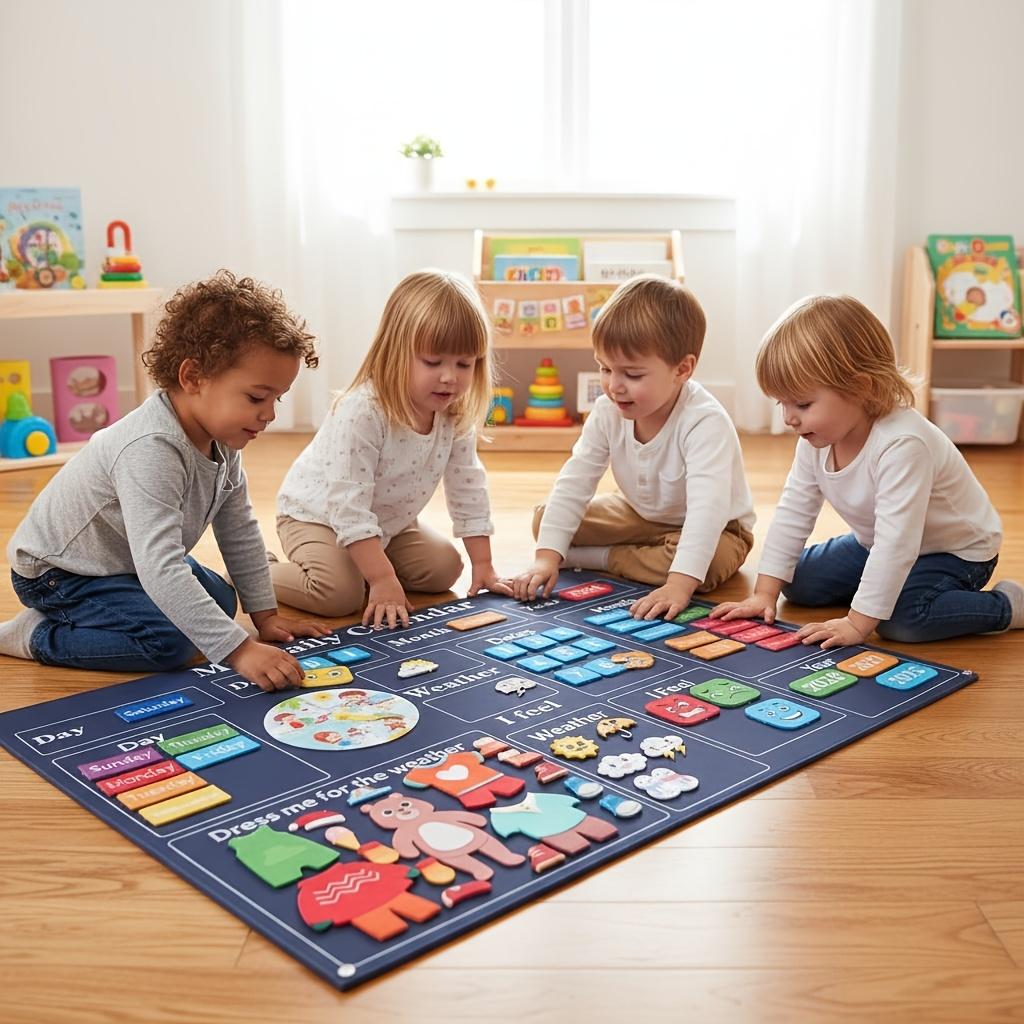 Farm Animals Story Busy Board 4 IN 1 Themed Storytelling Farm Sea Zoo Vehicle Early Learning Interactive Wall Hanging Gifts