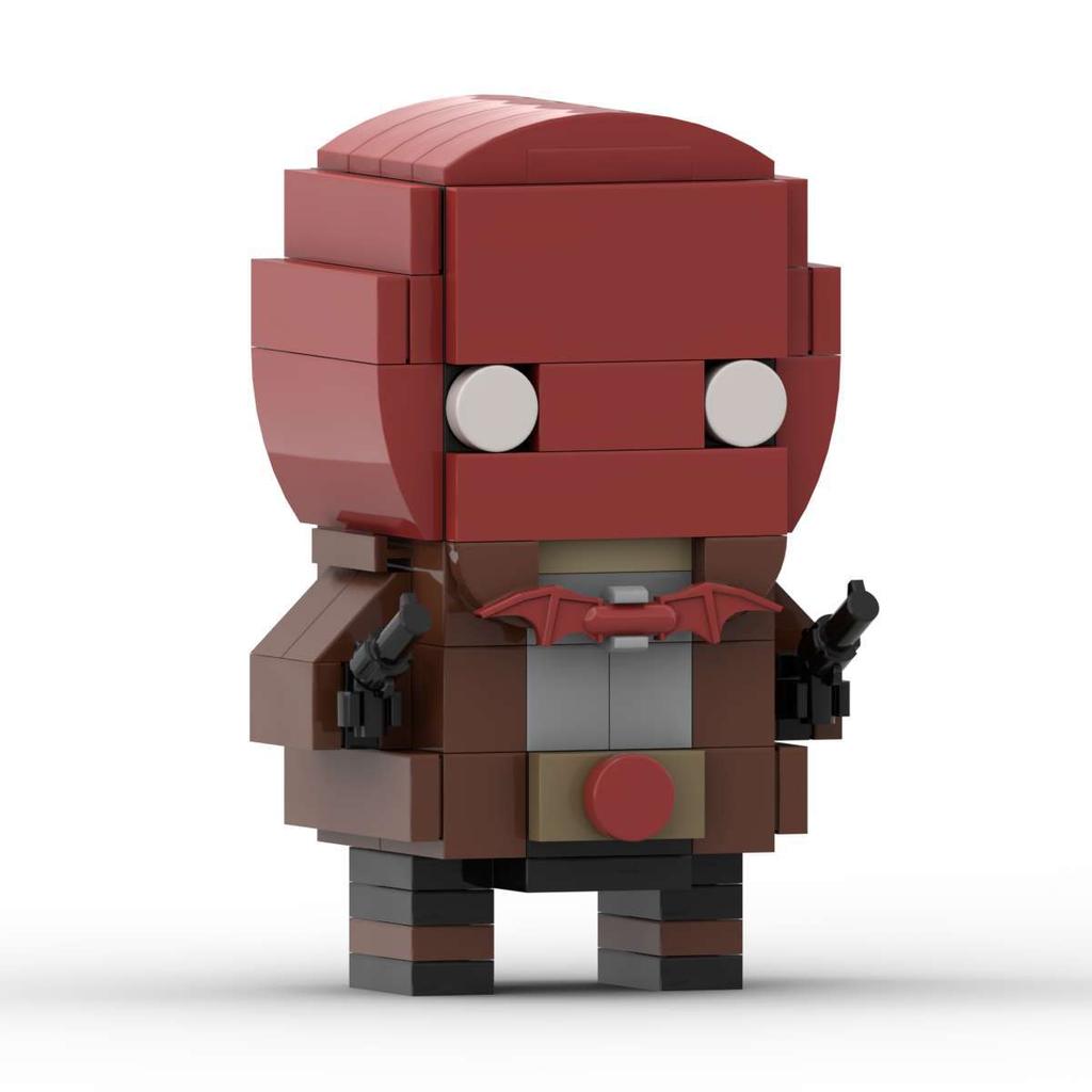 Building Block Is Compatible With Creative Red Hood, Square Head Boy Building Block Splicing Toy Model Gift Assembly