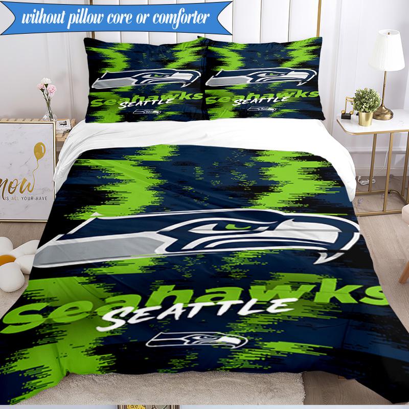 Seahawks Team Spirit 3pcs Bedding,Including 1pc Duvet Cover And 2pcs Pillowcases Perfect for Christmas,Ideal for Bedroom, Dormitory